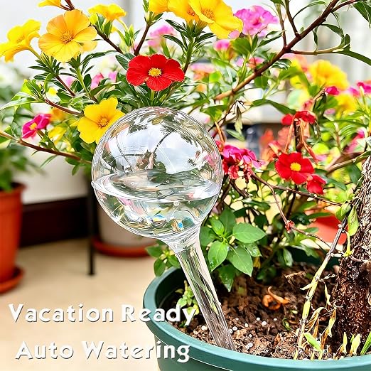 Wellinc Self Watering Globes for Plants – 12 Pack Large Automatic Watering Bulbs, Vacation Plant Watering Device for Indoor & Outdoor Potted Plants, Slow Release Plant Waterer for Water Conservation