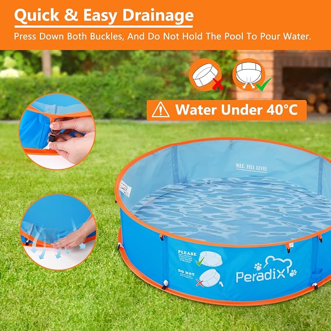 Peradix Paddling Pool for Kids & Pets Infant Ball Pit Tent, Baby Beach Tent, Toddler Wading Pool UV Sun Shelter Canopy with Mosquito Net, Portable Pop Up Tent Summer Beach Toys for Child