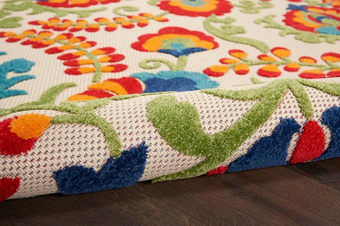 Nourison Home Aloha Multicolor 12' x 15' Area Rug - Easy Clean, Non Shedding, Bed Room, Living Room, Dining Room, Kitchen (12' x 15')