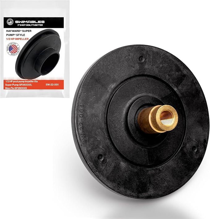 Swimables SPX2600C Super Pump Impeller Replacement - 1/2 HP Pool Pump Impeller fits Super Pump SP2600X5, Max-Flo SP2800X5 - High-Efficiency Hayward Pump Impeller - Heavy Duty Durable & Precise Flow