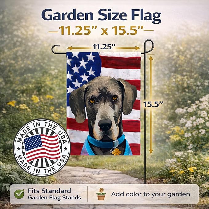 Caroline's Treasures CK6546GF Great Dane Dog American Flag Garden Flag Mailbox Flag Decorative Yard Flag Banner Outside Patio Artwork Yard Flower Beds, Garden Size, Multicolor