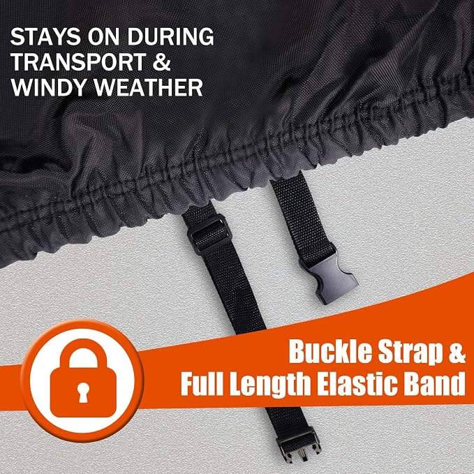 IC ICLOVER Snow Blower Cover, Universal fit Two Stage Snow Thrower Cover, Heavy Duty 600D Polyester Fabric Waterproof, Sun UV Dust Snow Proof, with Drawstring & Windproof Buckles, Outdoor Protection