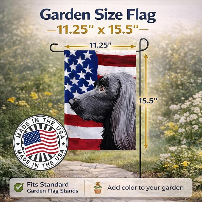 Caroline's Treasures CK6623GF Large Munsterlander Dog American Flag Garden Flag Mailbox Flag Decorative Yard Flag Banner Outside Patio Artwork Yard Flower Beds, Garden Size, Multicolor