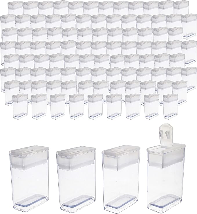 The Beadsmith Clear Plastic Boxes - Rectangle with a Flip Top Cap - 7/16” x 1” x 1-1/2” - Use for Beads, Bath Salts, Wedding & Party Favors, Home or Office Storage - Bag of 100