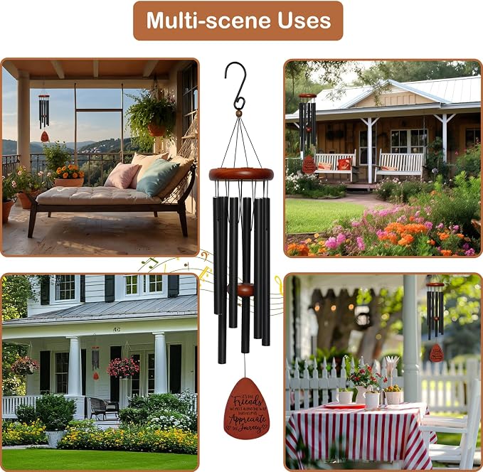 Fall Friend Gifts for Women Men, Friendship Gifts for Best Friend Women Birthday, Long Distance Wind Chime for Bestie, Garden Wind Chime Decoration