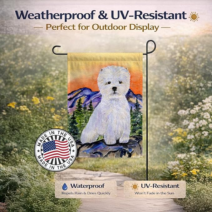 Caroline's Treasures SS8159GF Westie Garden Flag Mailbox Flag Decorative Yard Flag Banner Outside Patio Artwork Yard Flower Beds, Garden Size, Multicolor