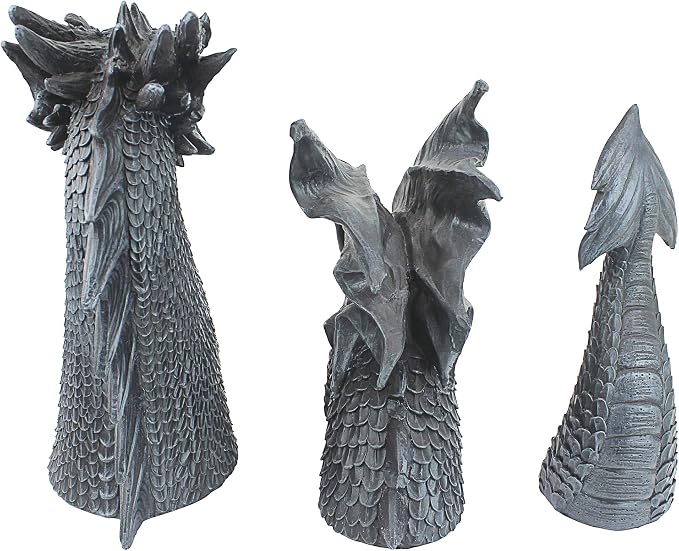 Design Toscano The Dragon of Falkenberg Castle Moat Lawn Garden Statue, 28 Inch Long, 14 Inch Tall, Cast Stone Resin, Gray Stone Finish