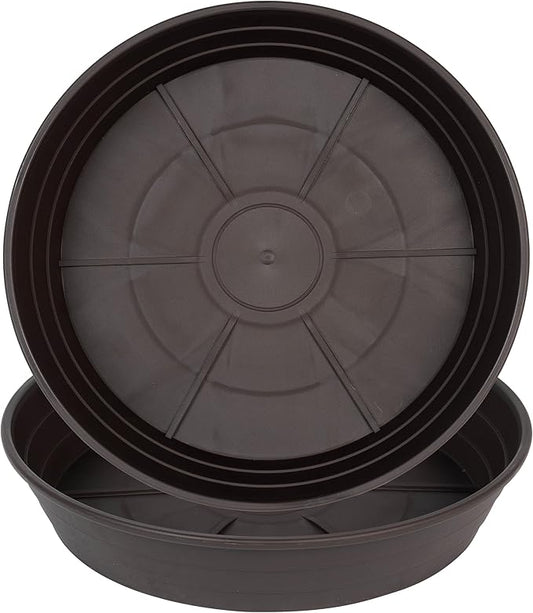 LWALRS Plant Saucer 14 Inch 2 Pack 6 8 10 12 14 16 18 20 25, Plastic Plant Trays for Pots，Extra-Deep Plant Water Dray Tray, Bird Bath Bowl, Heavy Flower Plant Saucers Indoors and Outdoor No Holes