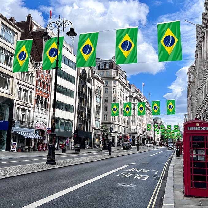 AhfuLife Brazil Flag 3x5 Ft, Large Brazilian Flags for Outside - Double Side with Brass Eyelets for Olympic Party Decorations, Soccer Party Decoration Bar Garden Street Decoration Indoor Outdoor