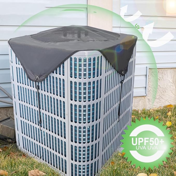 Central Air Conditioner Cover for Outside Winter, 40x40in Universal Air Conditioning Cover, Mesh and Oxford AC Covers for Outdoor Units with AC Stand