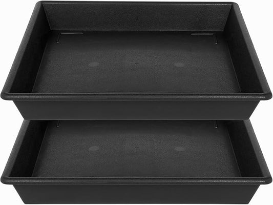 NIMYAU Square Plant Saucer 10 Inch 2 Pack 6 8 10 12 14 16 18 20 Inch, Plant Trays for Pots Heavy Duty Plastic Plant Saucers for Indoors Outdoors, Flower Pot No Holes Plant Drip Trays