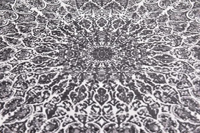 Unique Loom Sofia Collection Area Rug - Grace (8' Square, Dark Gray/ Gray)