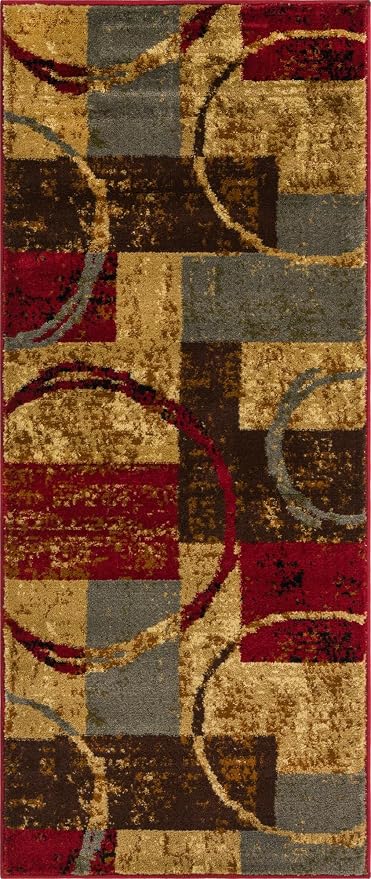 Unique Loom Barista Collection Area Rug - Kouillou (2' 2" x 5' 3" Runner, Multi/Brown)