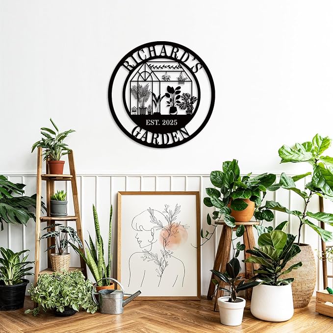 Personalized Metal Garden Greenhouse Sign, Custom Hanging Garden Decor for Outside, Unique Gardenhouse Sign,Perfect Mother's Day, Grandma, Sister Gift