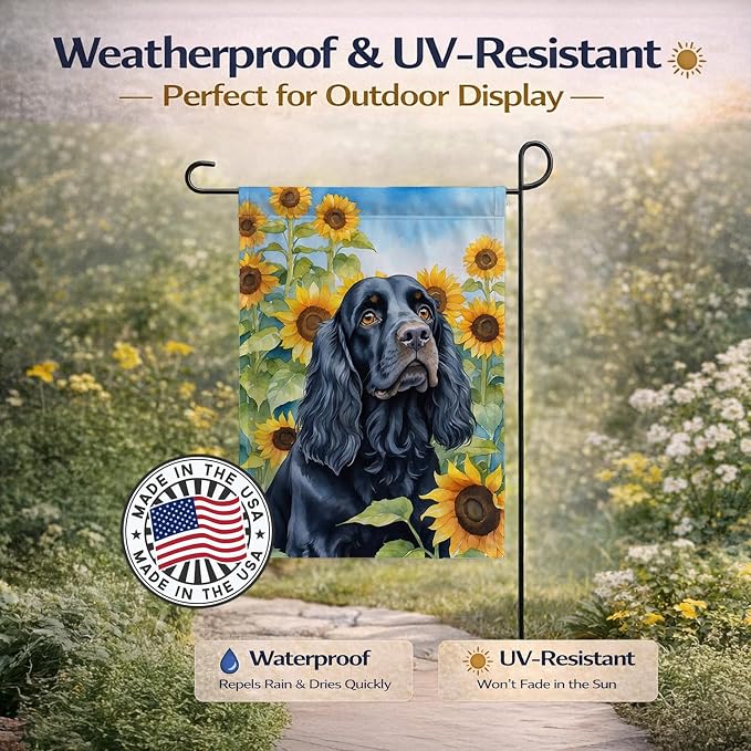 Caroline's Treasures DAC6060GF Cocker Spaniel in Sunflowers Garden Flag Mailbox Flag Decorative Yard Flag Banner Outside Patio Artwork Yard Flower Beds, Garden Size, Multicolor