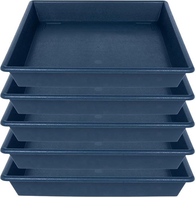 NIMYAU Square Plant Saucer 8 Inch 5 Pack, Plant Stand Plant Trays for Pots Heavy Duty Plastic Plant Saucers for Indoors Outdoors, Flower Pot No Holes Plant Lover Gardening Gifts