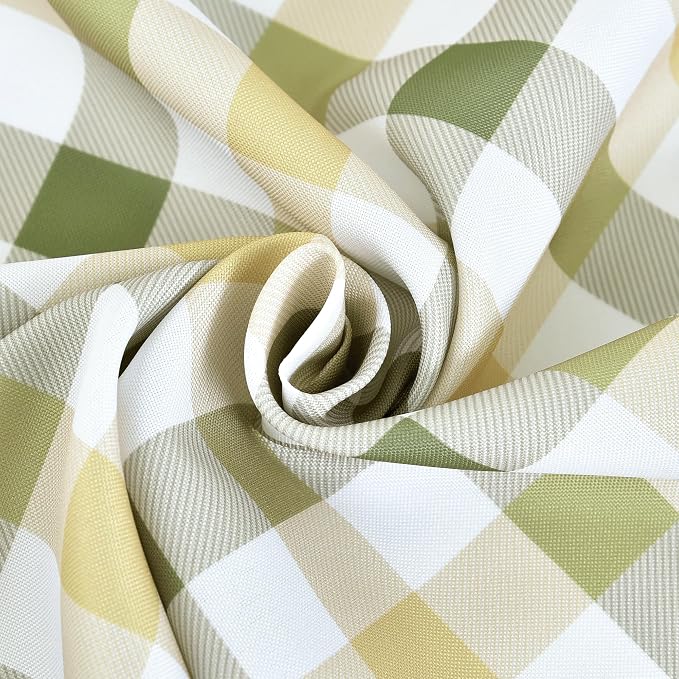 Classic Gingham Plaid Tablecloth Fabric - Rectangular 58x102 Inch Water Resistant Checked Table Cloth for Indoor/Outdoor Use - Table Cover for Kitchen, Picnics, Gardens, and Parties