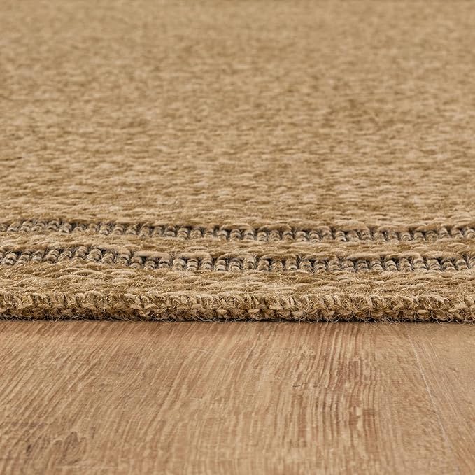 Luul Home Easy Jute Rugs 2x3 Bordered Natural Color Living Room Indoor Outdoor Door Mat for Patio and Kitchen Rug High Traffic Washable Easy to Clean Solid Boho Woven Design Outside Carpet (2 x 3)