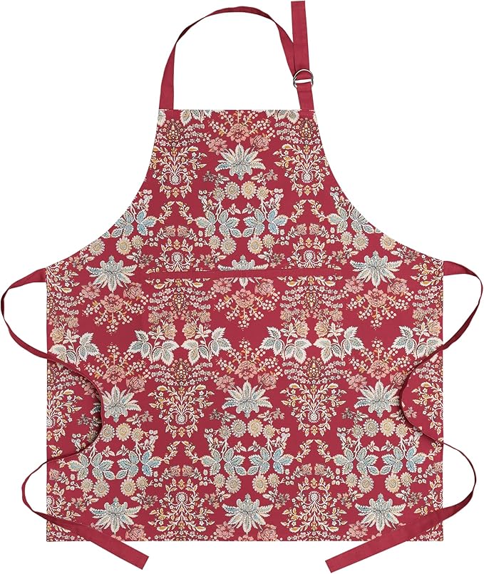 Maison d' Hermine Aprons for women with Pocket 100% Cotton (27.50"x31.50") | Adjustable Neck Strap & long ties Apron Men Chef Wedding Cooking Gardening Server Maid
