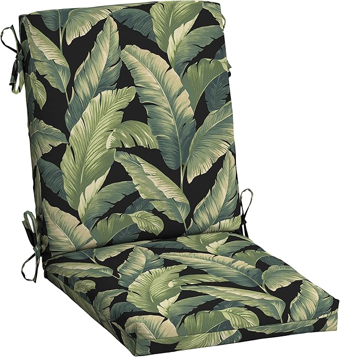 Arden Patio Dining Outdoor Chair Cushions, 20x44, Rain-Proof Seat Pad, Fade-Resistant Outdoor Cushion Onyx Cebu