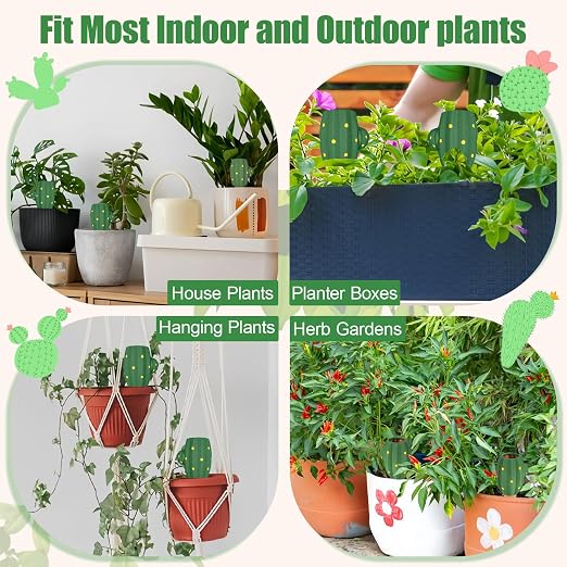 Terracotta Watering Spikes, 4 Pack Plant Watering Devices Self Watering Spikes Vacation Clay Watering Stakes Garden Plant Watering Globes for Indoor & Outdoor Plants