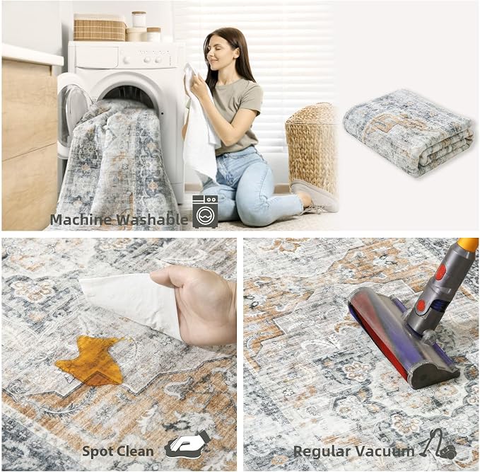 2x3 Small Area Rugs for Entryway: Washable Rug Non Slip Door Mat Indoor Entrance Soft Low Pile Throw Rugs for Inside Front Door Floor Entry Bedroom Bedside Kitchen Nursery Dorm Home Office