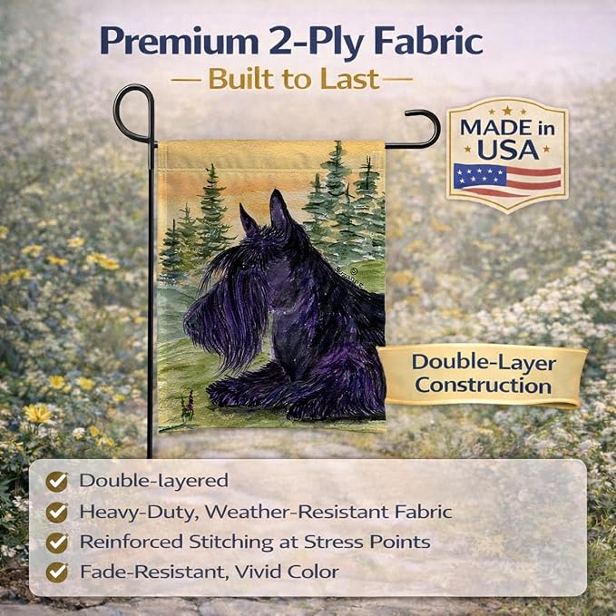 Caroline's Treasures SS8511GF Scottish Terrier Garden Flag Mailbox Flag Decorative Yard Flag Banner Outside Patio Artwork Yard Flower Beds, Garden Size, Multicolor