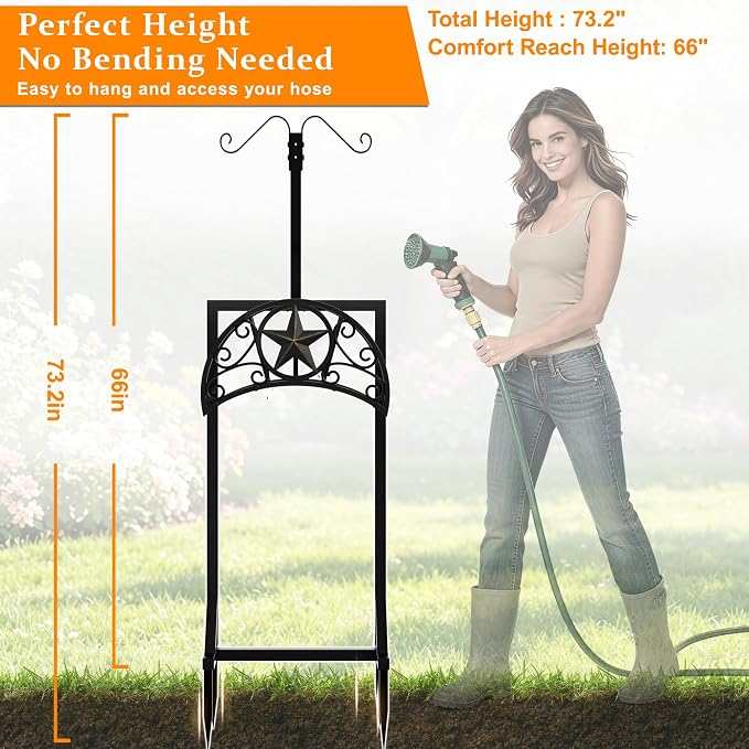 Freestanding Garden Hose Holder, Detachable Outdoor Hose Storage