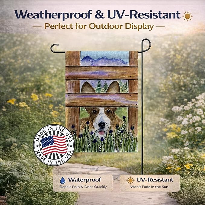 Caroline's Treasures SS8254GF Corgi Garden Flag Mailbox Flag Decorative Yard Flag Banner Outside Patio Artwork Yard Flower Beds, Garden Size, Multicolor