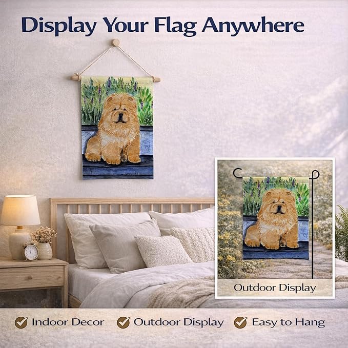 Caroline's Treasures SS7002GF Chow Chow Garden Flag Mailbox Flag Decorative Yard Flag Banner Outside Patio Artwork Yard Flower Beds, Garden Size, Multicolor
