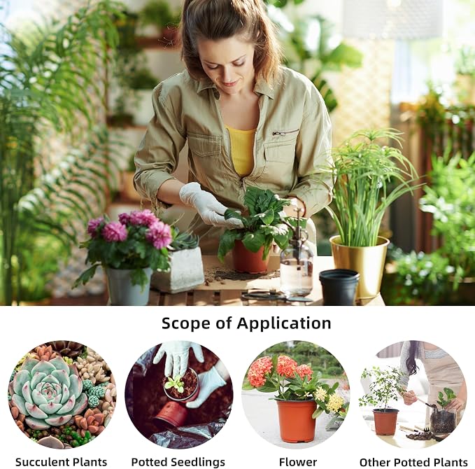LWWTBS Plant Nursery Pot/Pots 100 Pcs 6" Plastic Small Plants Pots Flower Pots Seed Starting Pots for Plants Indoor Outdoor Seeding pots (with 100 Plant Labels)