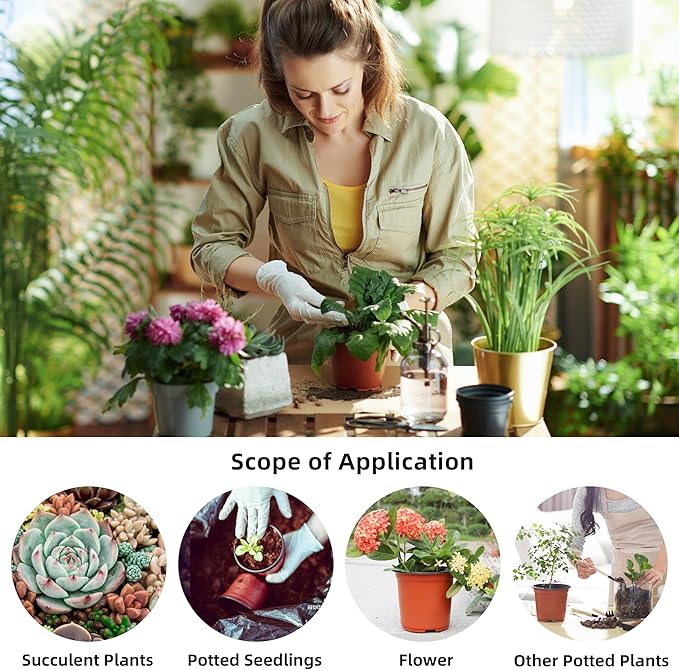 LWWTBS Plant Nursery Pot/Pots 200 Pcs 6" Plastic Plants Pots Flower Pots Seed Starting Pots for Plants Indoor Outdoor Seeding pots (with 200 Plant Labels)
