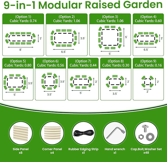 Gruper Galvanized Raised Garden Bed, 8×2×1.4 ft Tall Oval Large Metal Planter Raised Garden Boxes Outdoor for Vegetable Fruits Flower Herb, Anti-Rust and Sturdy & Easy-Setup