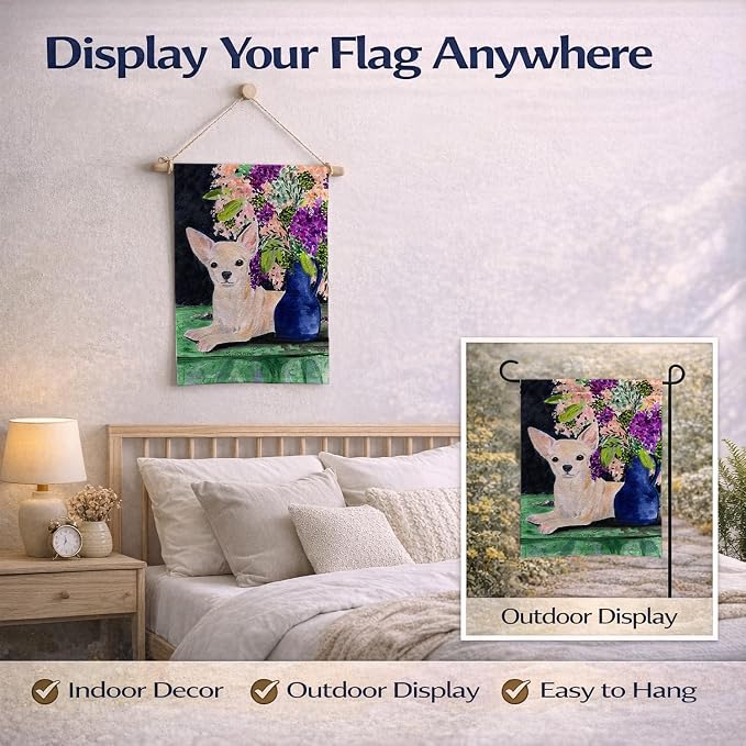 Caroline's Treasures SS8289GF Chihuahua Garden Flag Mailbox Flag Decorative Yard Flag Banner Outside Patio Artwork Yard Flower Beds, Garden Size, Multicolor