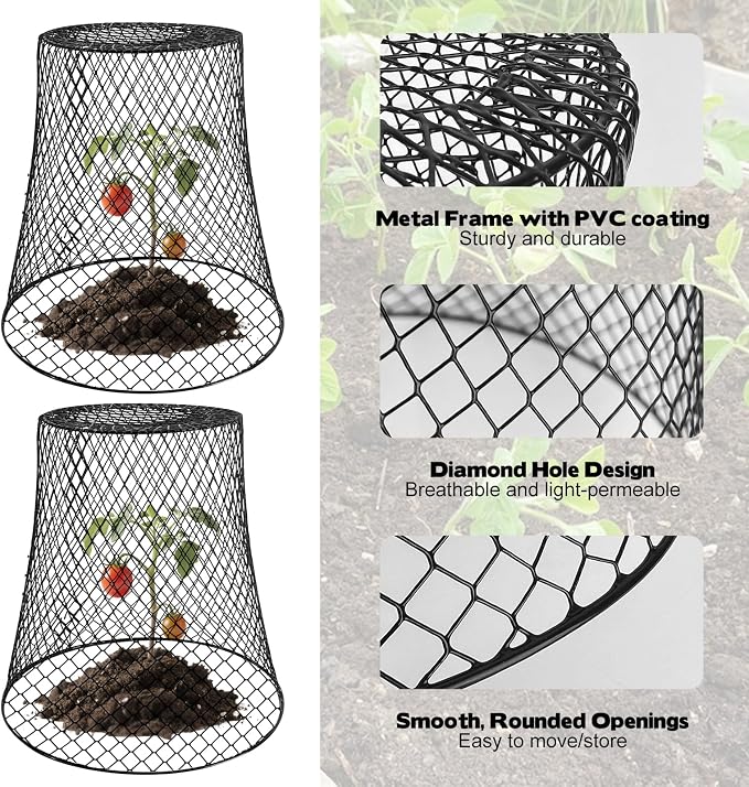 15 Sets of Chicken Wire Cloche Plant Covers Garden Netting, Heavy Duty Chicken Wire Plant Covers Protectors from Animals for Keeping Bunnies Chicken Squirrels Birds Other Out 9.13×9.13 in