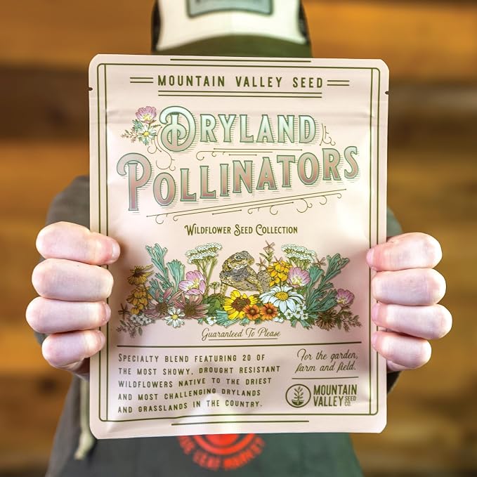 Sustainable Seed Co Wildflower Seed Bulk 2 oz 80,000 Seeds Drought-Tolerant | Mix with 20 Varieties, Pollinator-Friendly, Drought-Resistant Flowers for Dryland Gardens