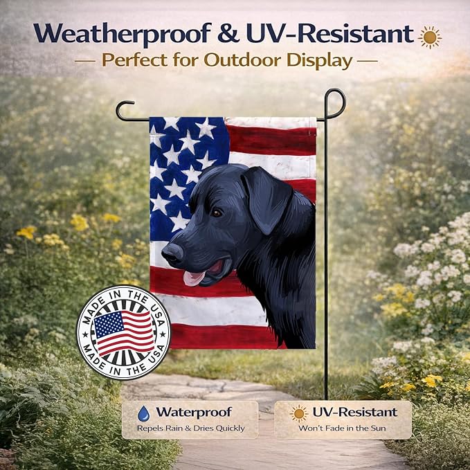 Caroline's Treasures CK6611GF Majorca Shepherd Dog American Flag Garden Flag Mailbox Flag Decorative Yard Flag Banner Outside Patio Artwork Yard Flower Beds, Garden Size, Multicolor