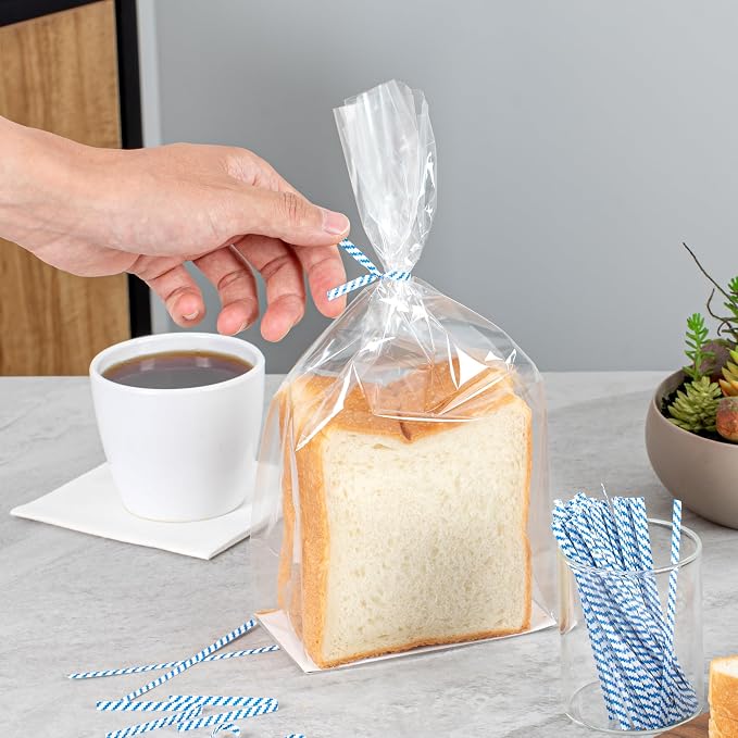 Restaurantware Twist Ties 5000 Pack of 4-Inch Reusable Paper Bag Ties Laminated Gripping Strong Blue Flush-Cut Bread, Candy, Coffee, Cookie, Bakery Bag, Party, Gifts, Cake Pops, Packaging