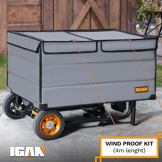 IGAN Generator Covers While Running Pro-Max for most 3500w-12000w Generators - Ultra Heavy Duty Generator Covers for Outside with Windproof Kit - Portable Waterproof Generator Cover, Gray