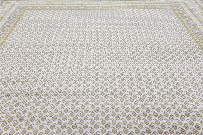 Unique Loom Williamsburg Collection Traditional Border with Dotted Center Area Rug, Rectangular 10' 0" x 13' 0", Beige/Yellow