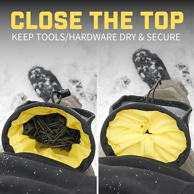 Joey Pouch PRO | Clip-On Tool Belt Bag for Tools, Screws, and Nails - Great for an Electrician, HVAC Tech, Plumber, Carpenter, Contractor, Handy Man, and Any Tradesperson - Metal Clip
