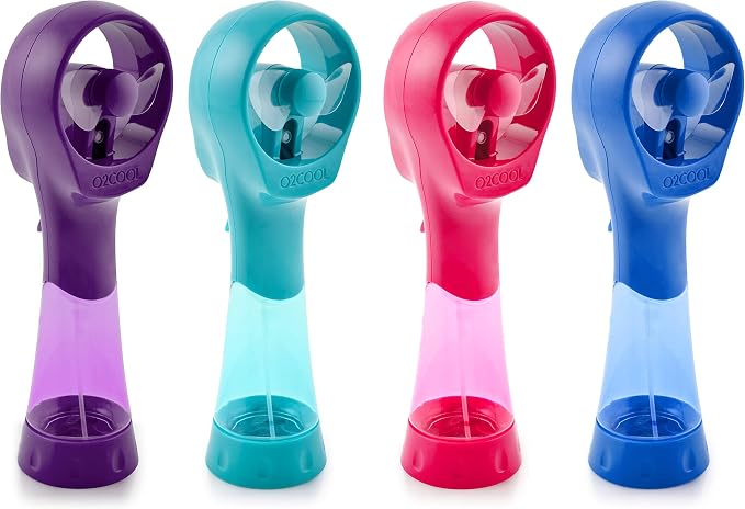 O2COOL 2 Pack Elite Battery Powered Handheld Water Misting Fans (Grey)