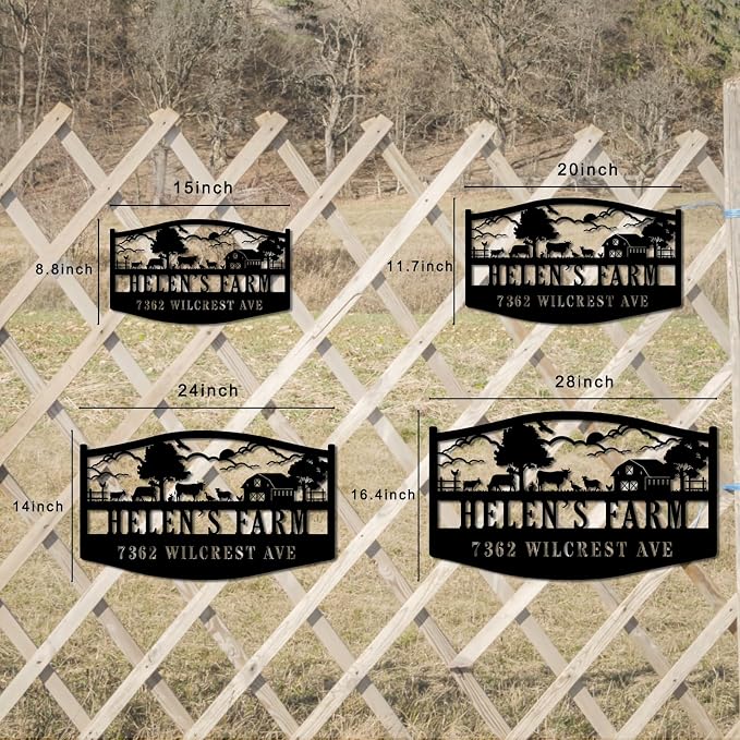 Personalized Metal Farm Sign, Personalized Outdoor Ranch Name Sign, Family Name Sign, Custom Large Outdoor Metal Sign, Metal Hanging Farm Signs, Farmhouse Decor