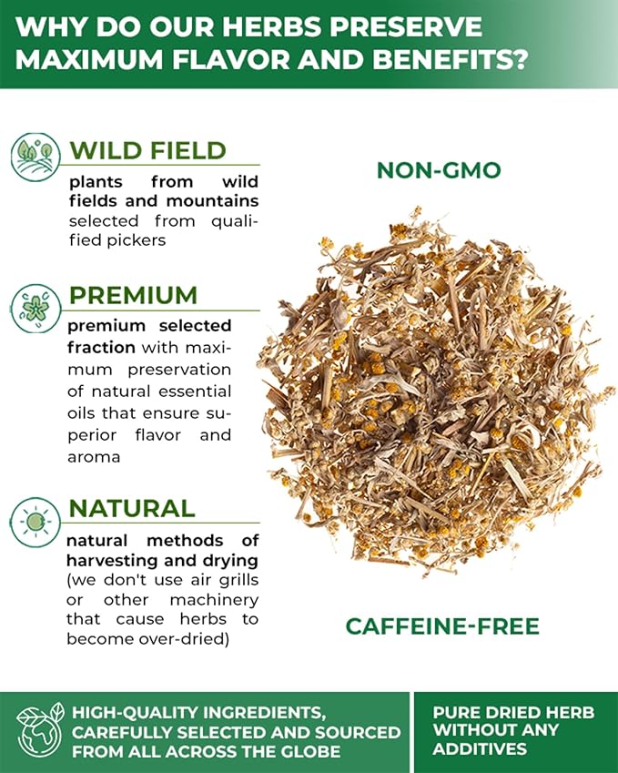 4 oz. Wormwood Tea Wormwood Herb Dried Herb Tea (Artemisia Absinthium) - 113g Dry Wood Worm Artemisiae Absinthii Herba Artemisa Ajenjo Hierba