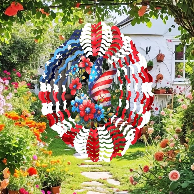 Wind Spinners Outdoor Butterfly - Birthday Gifts for Women Mom, Hanging Butterflies Wind Sculptures, 12 inch 3D Wind Spinner for Garden Decor for Outside, Garden, Patio, Yard