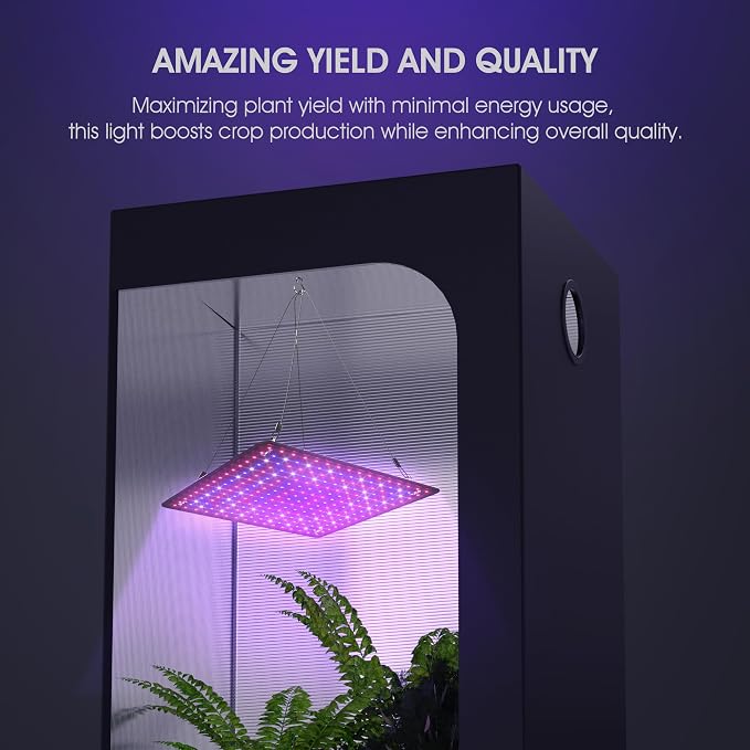 2 Pack LED Grow Light Panel 200W Lamp for Indoor Plants, Full Spectrum with White Blue Red UV IR LEDs for 4x4ft Coverage Grow Tent Greenhouse Veg and Bloom Seedlings Hydroponics