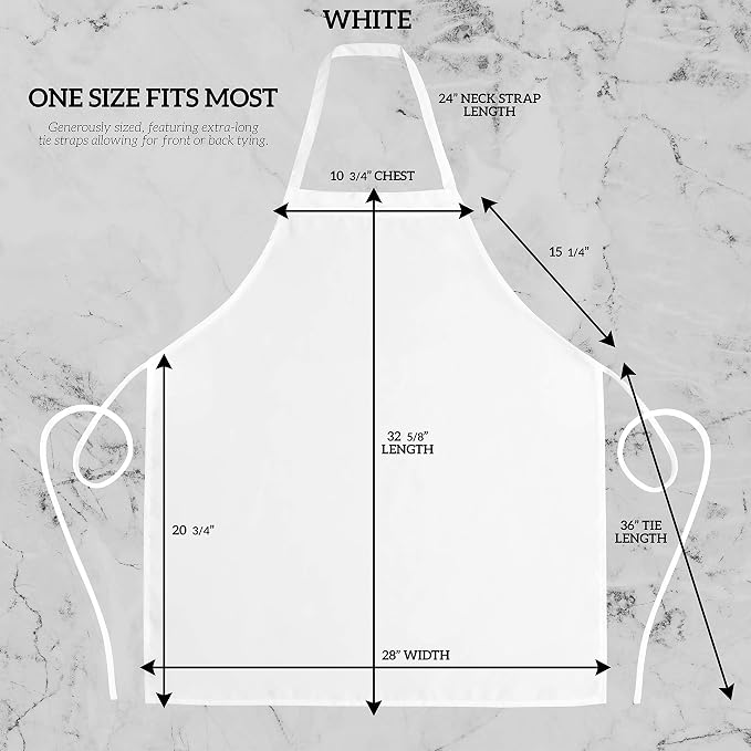 GREEN LIFESTYLE 120 Pack Professional Chef Apron – Grilling Aprons for Men, Waterproof Cooking Apron for BBQ, Work or Restaurant Use, Kitchen Aprons for Women – White, No Pockets