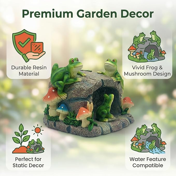 Gutter Downspout Extension Decorative Statue, Frog Statues 3”×4” Gutter Downspout Splash Block Extender, Outdoor Patio Lawn Ornaments, Animals Statue Decorative for Gutter Downspout Guardian Rain