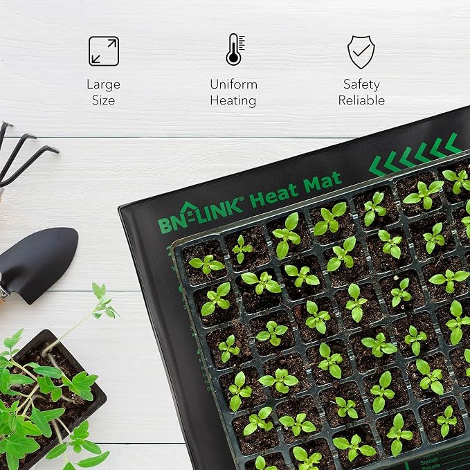 BN-LINK Seedling Heat Mat Warm Hydroponic Heating Pad Waterproof 20" x 20.75" for Seed Starting Greenhouse and Germination, 2 Pack