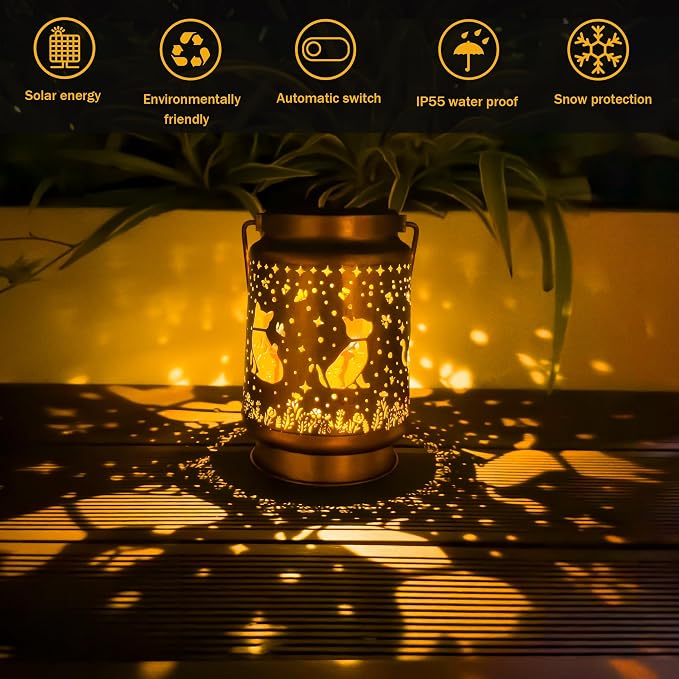Cat Solar Lanterns Outdoor Waterproof, Cat Gifts for Women Mom Grandma, Hanging Solar Lights for Yard, Patio, Lawn, Pathway, Tabletop, Porch, Garden Decor